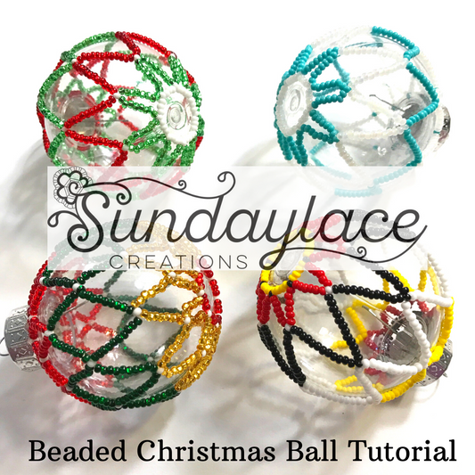 2" Beaded Christmas Balls Tutorial from Sundaylace Creations