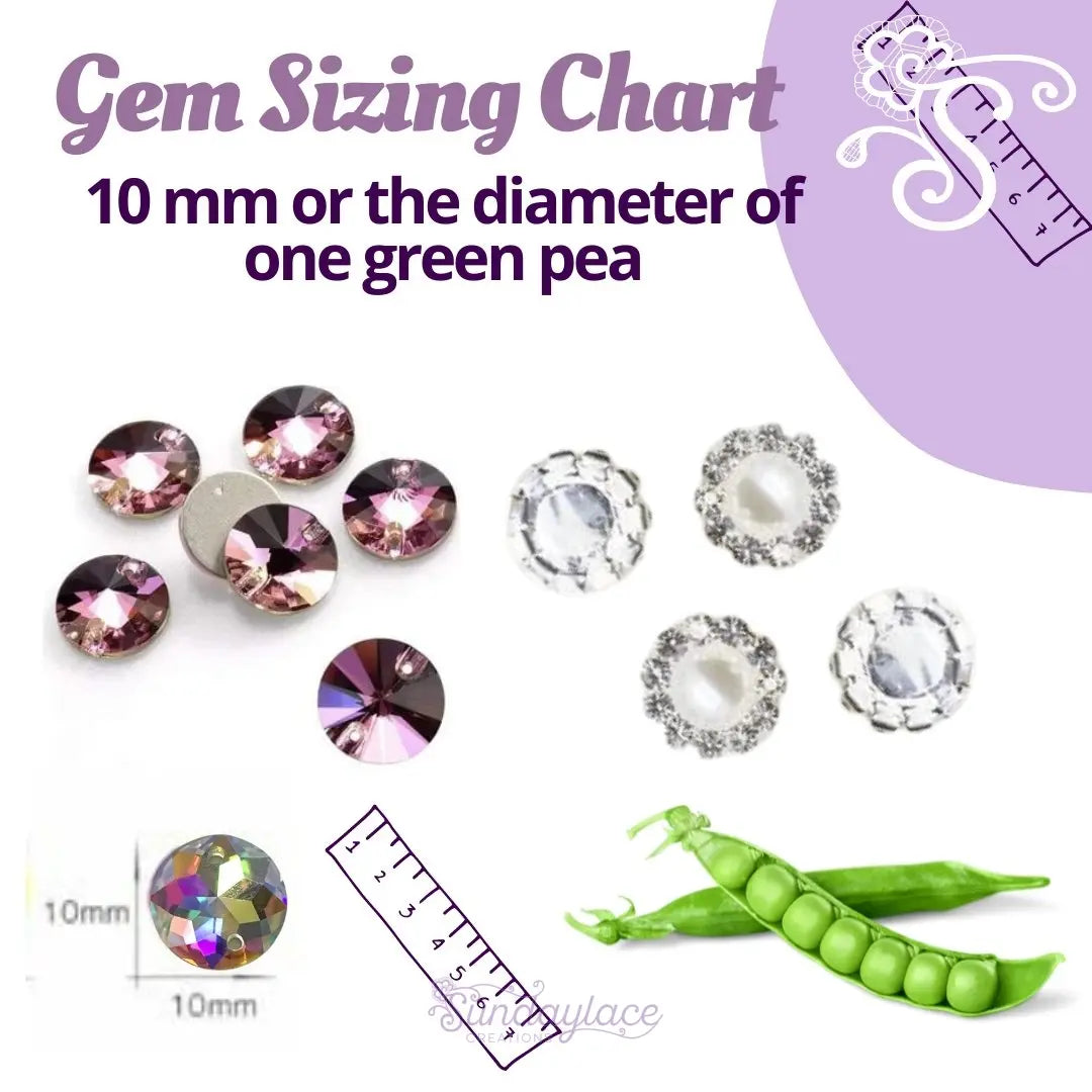 10mm Gems Sundaylace Creations & Bling