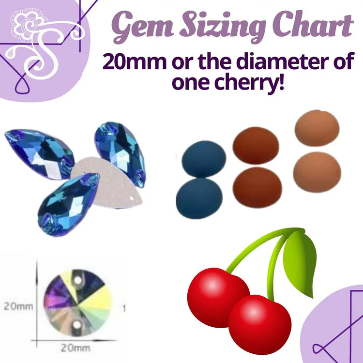 16mm-20mm sized Gems Sundaylace Creations & Bling