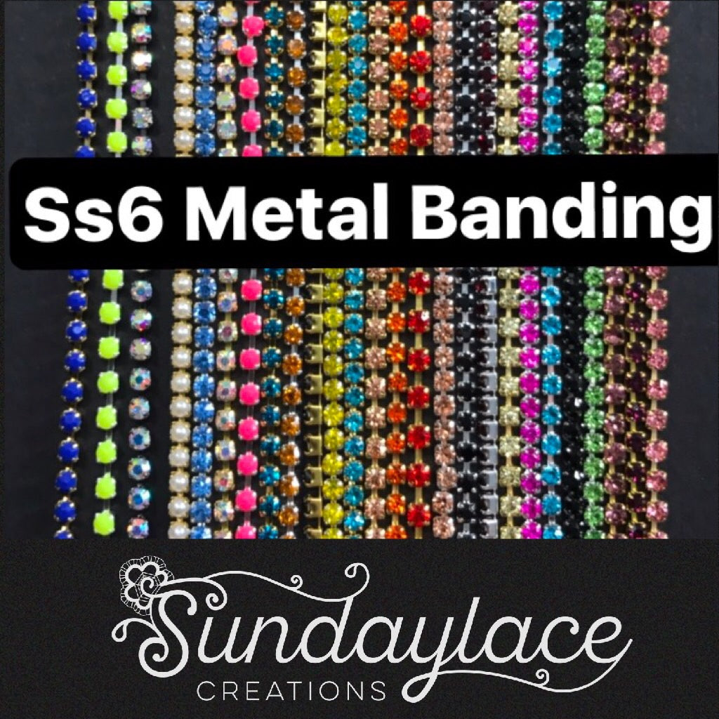 Rhinestone Metal Chain Banding