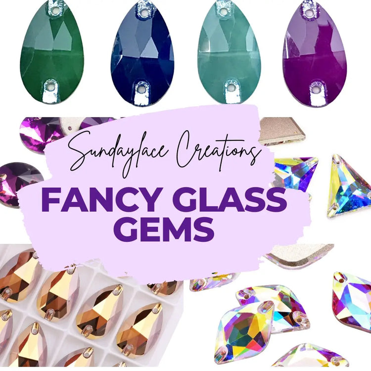 Fancy Glass Gems | Premium High-Quality Glass Cabochons Canada Sundaylace Creations & Bling