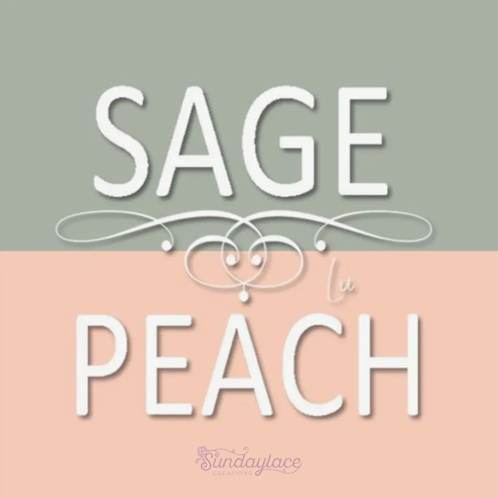 Sage and Peach Colour of the Month Sundaylace Creations & Bling