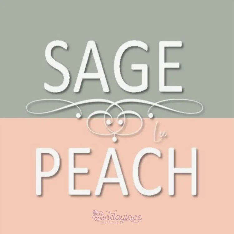 Sage and Peach Colour of the Month Sundaylace Creations & Bling