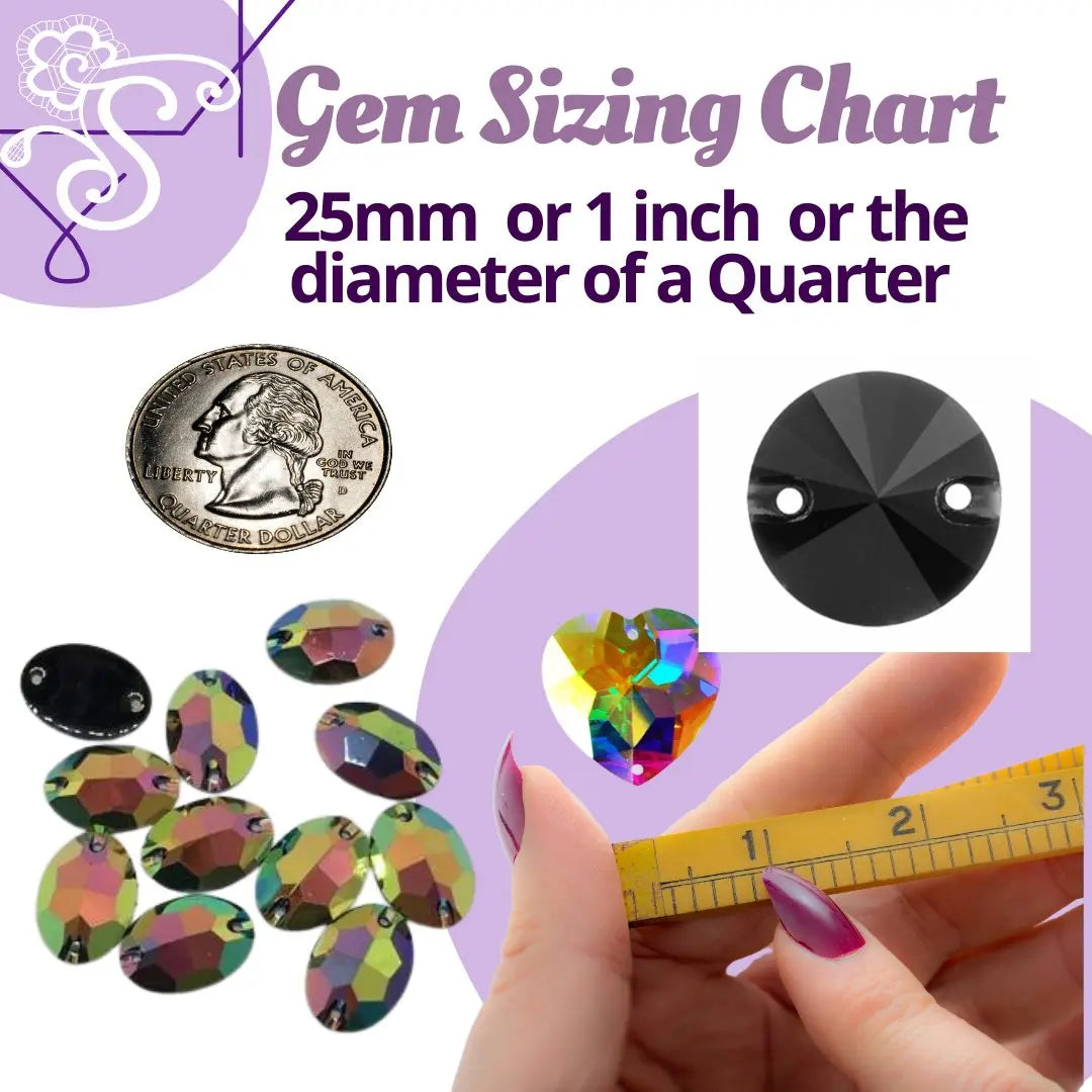 25mm+ Large sized Gems Sundaylace Creations & Bling