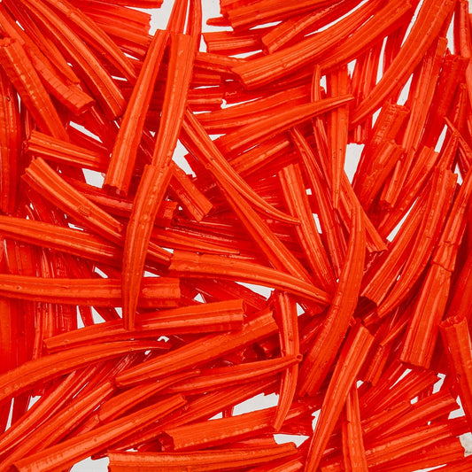 0.5 to 1 Inch Orange Oil Painted/Water Resistant Dentalium Shell RIDGED (30g) Dentalium Shell