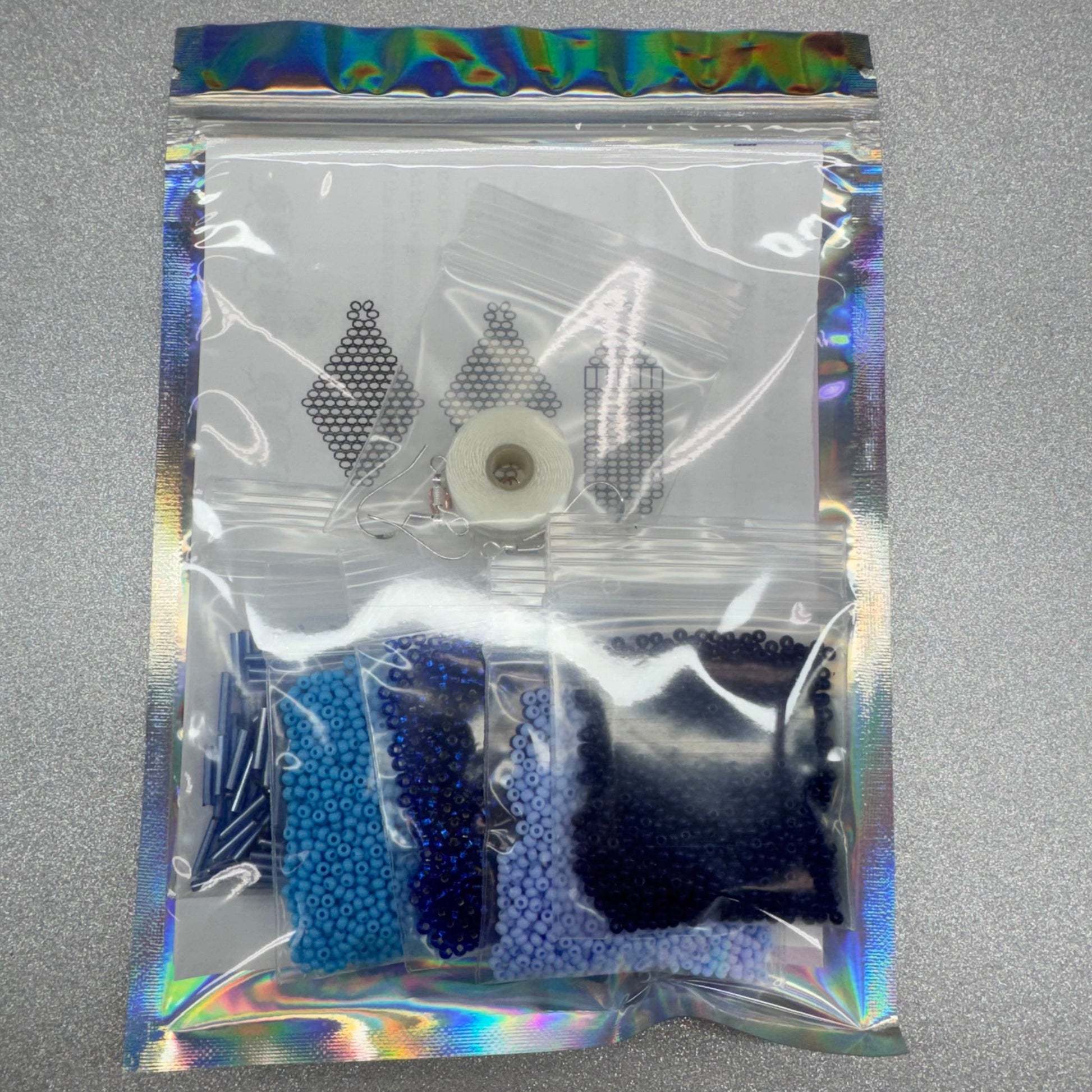 Blue 💙 Themed Dangle Earring Starter Brick Stitch Bead Kit, Promotions Sundaylace Creations & Bling