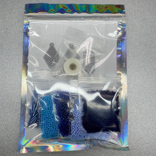 Blue 💙 Themed Dangle Earring Starter Brick Stitch Bead Kit, Promotions Sundaylace Creations & Bling