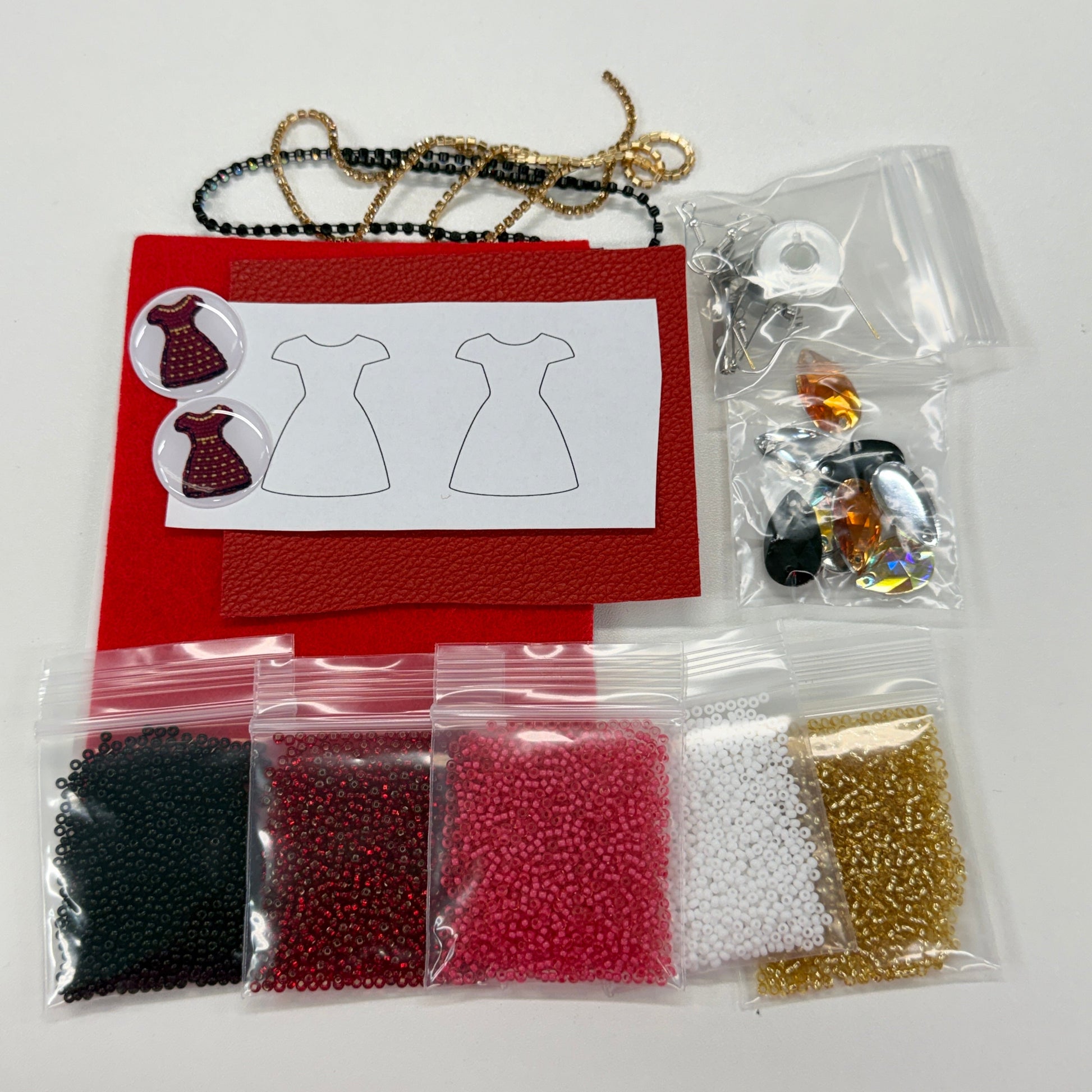 "Red Dress" Beading Starter Kits, New Beaders Basics Sundaylace Creations & Bling