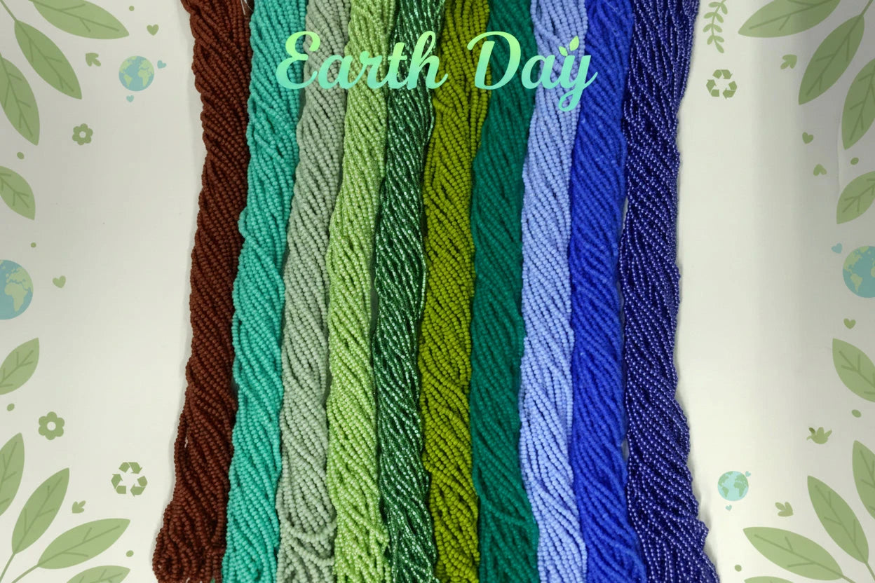 "Earth Day" 11/0 Seed beads bundle, 10 Hanks, Promotions