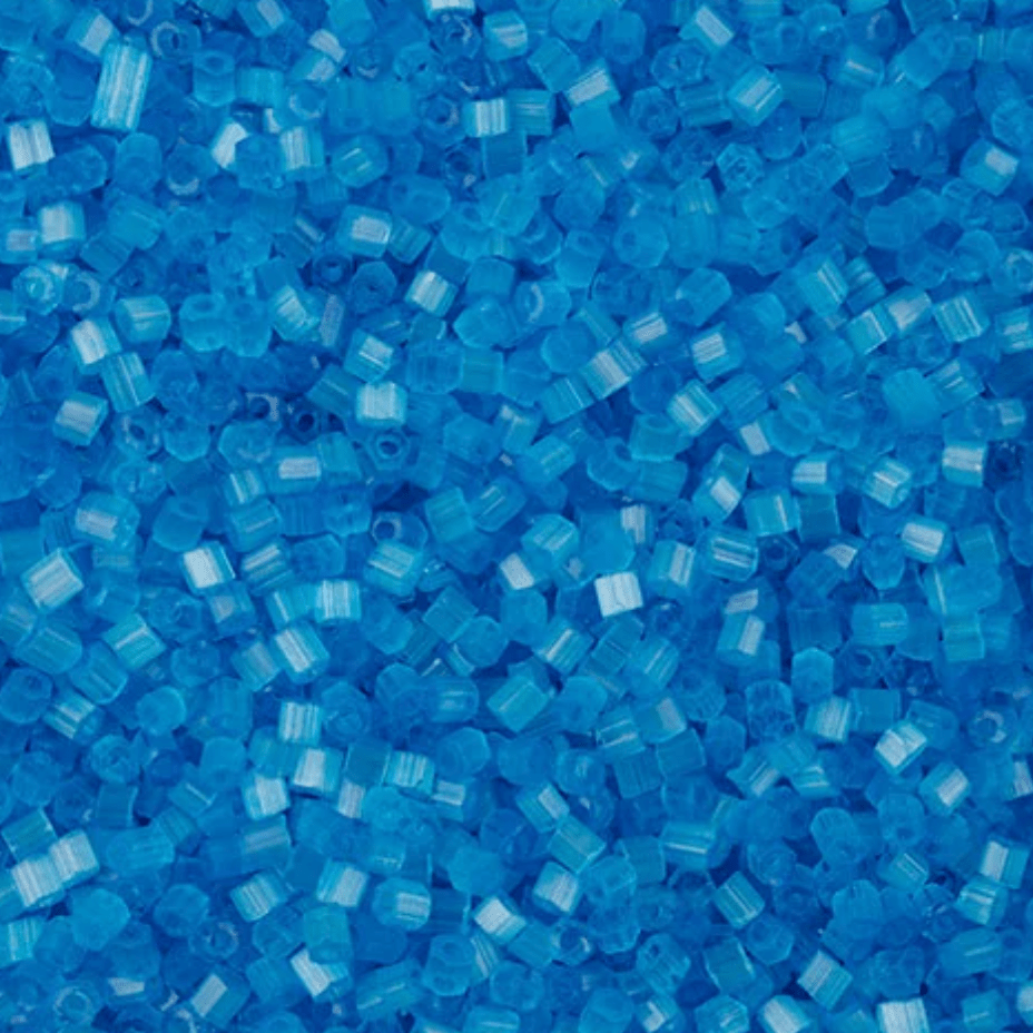 22g 10/0 2-Cut Beads, Aqua Blue Solgel *HANK or 20g* 2-Cut Beads