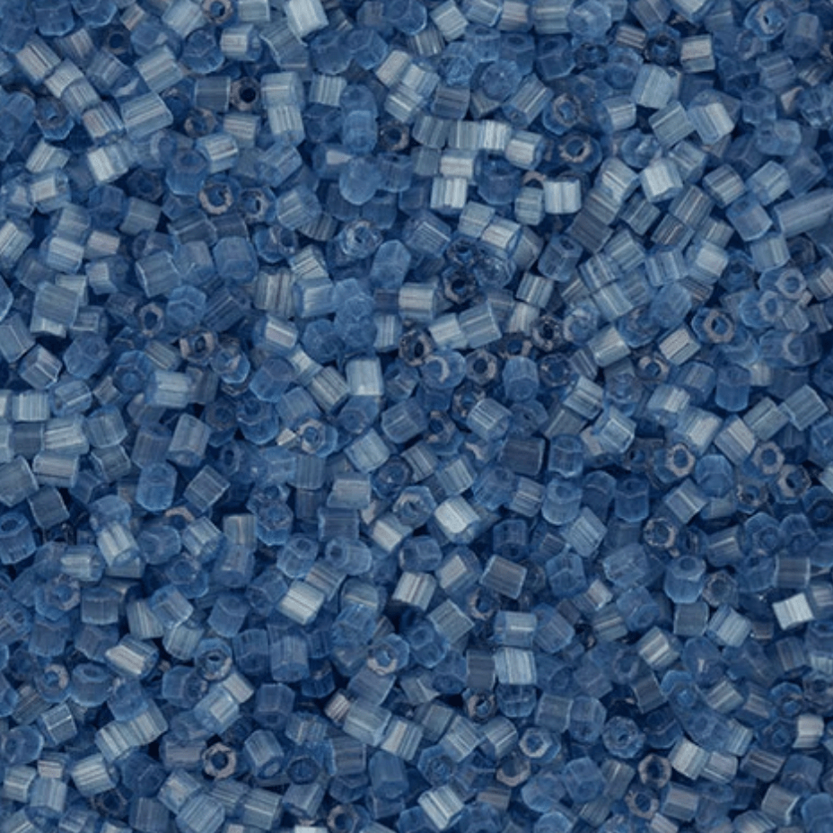 22g 10/0 2-Cut Beads, Dove Blue Solgel *HANK or 20g* 2-Cut Beads