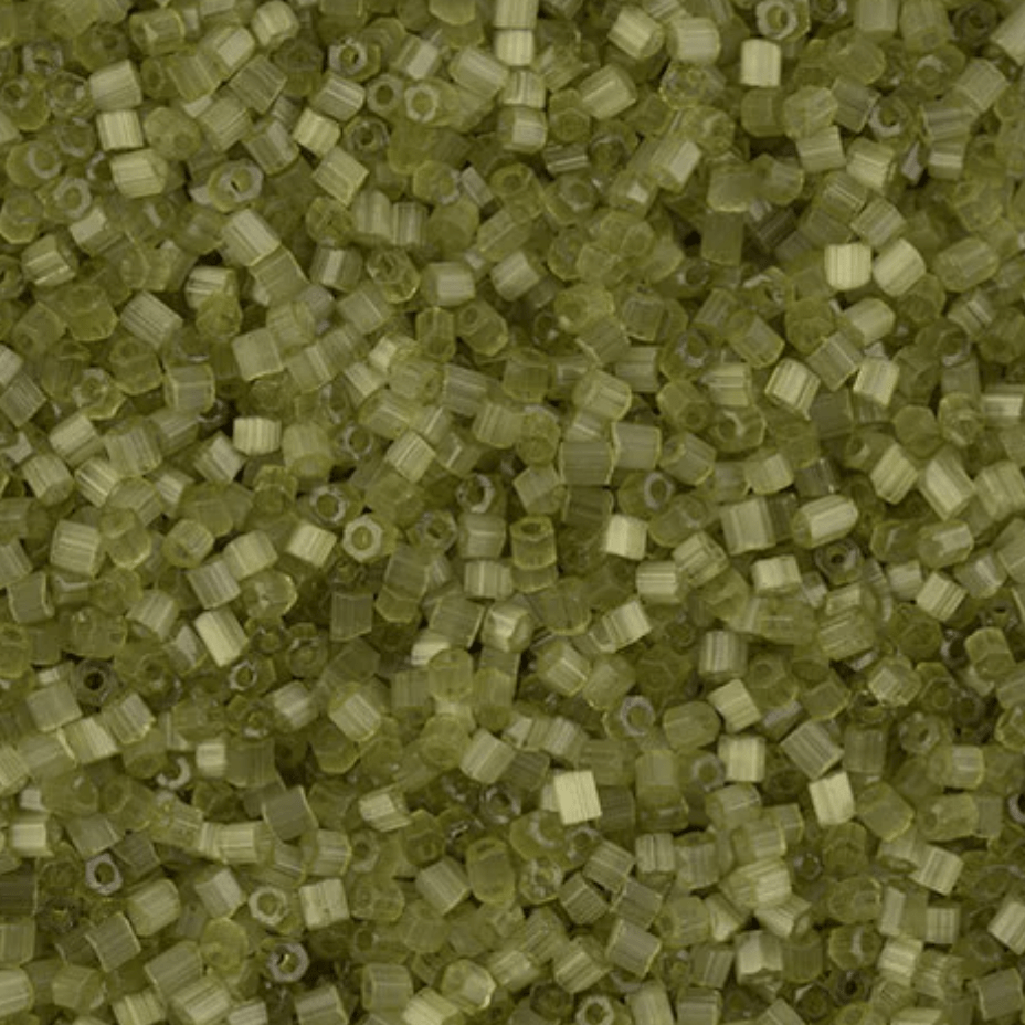 10/0 2-Cut Beads, Satin Avocado Green Solgel *HANK or 20g* 2-Cut Beads