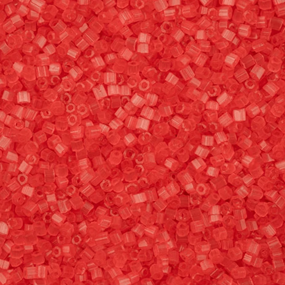 10/0 2-Cut Beads, Satin Coral PINK Solgel *HANK or 20g* 2-Cut Beads