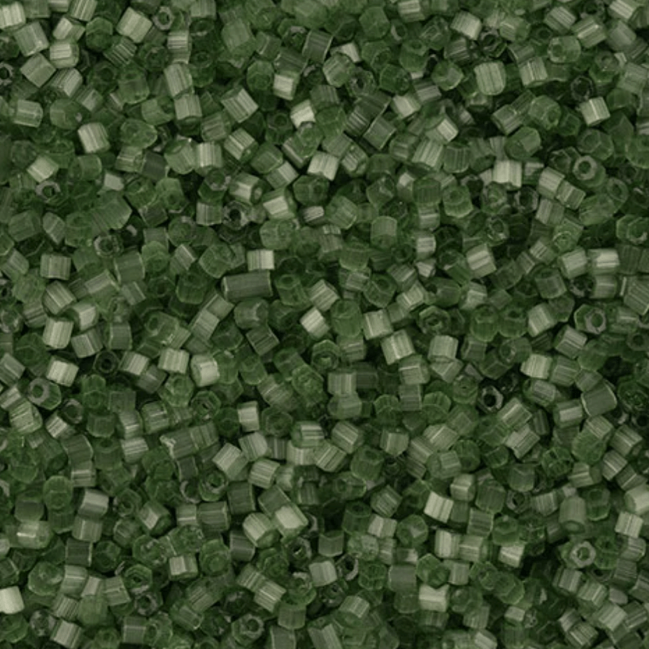 10/0 2-Cut Beads, Satin Eucalyptus Dark Green Solgel *HANK or 20g* 2-Cut Beads