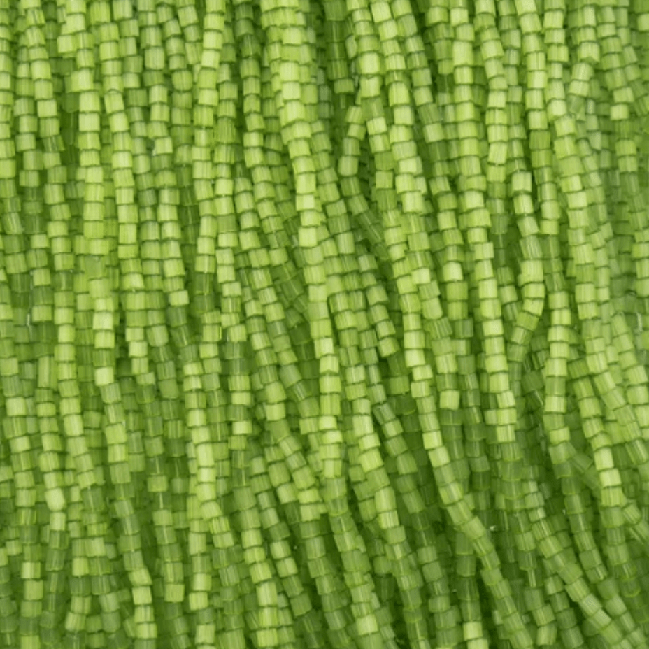 10/0 2-Cut Beads, Satin Green Solgel *HANK or 20g* 2-Cut Beads