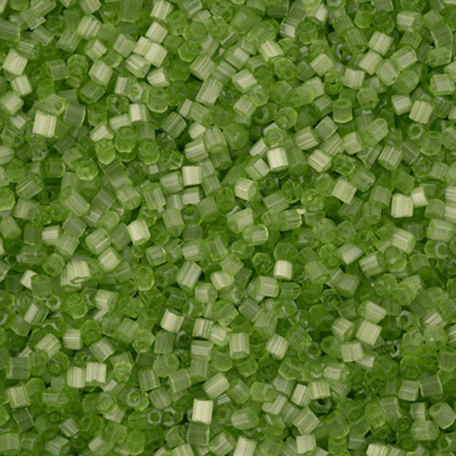 10/0 2-Cut Beads, Satin Green Solgel *HANK or 20g* 2-Cut Beads