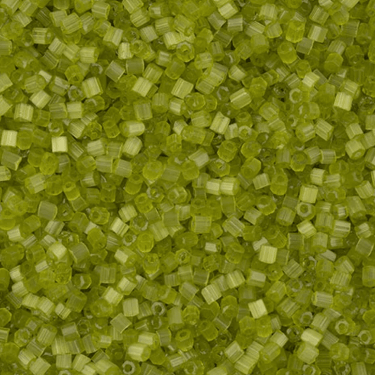 22g 10/0 2-Cut Beads, Satin Light Green Solgel *HANK or 20g* 2-Cut Beads