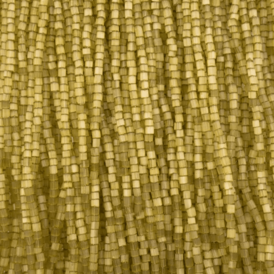 10/0 2-Cut Beads, Satin Mustard Yellow Solgel *HANK or 20g* 2-Cut Beads