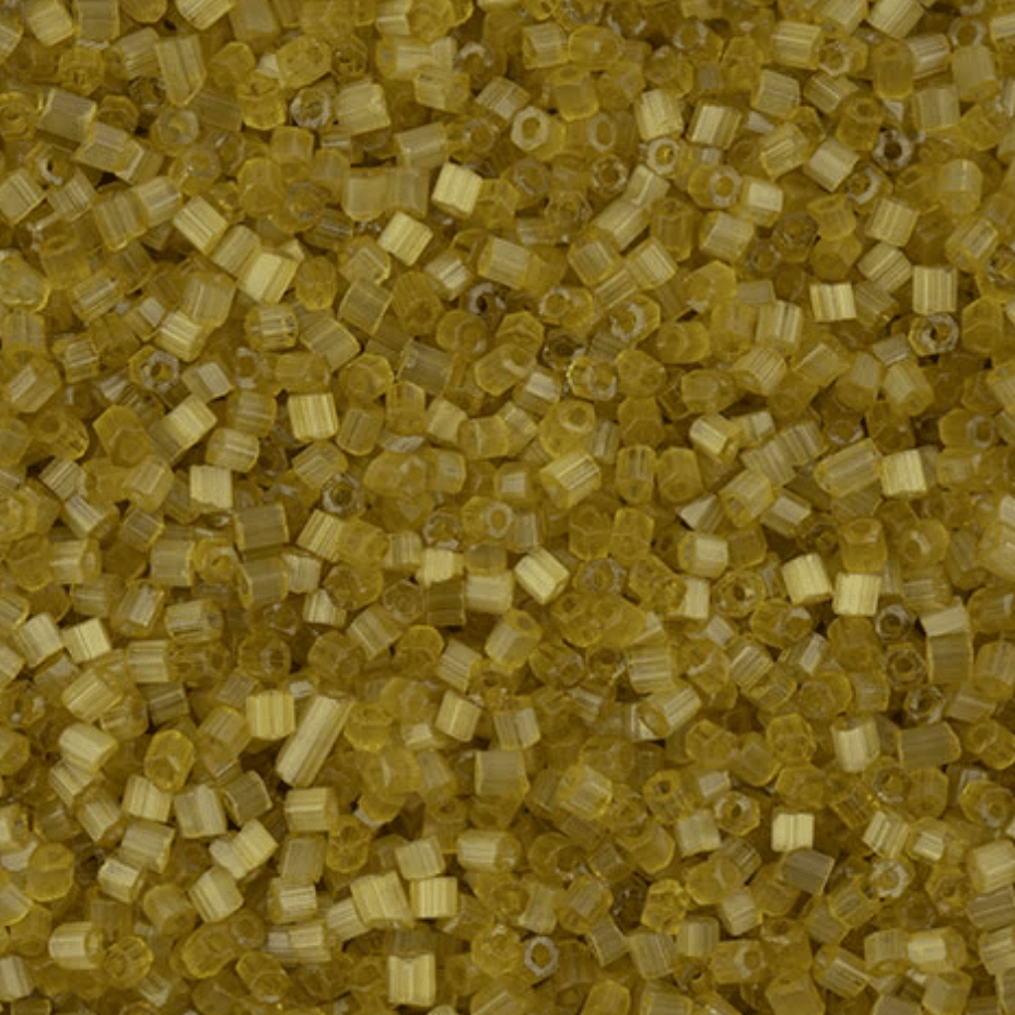 10/0 2-Cut Beads, Satin Mustard Yellow Solgel *HANK or 20g* 2-Cut Beads