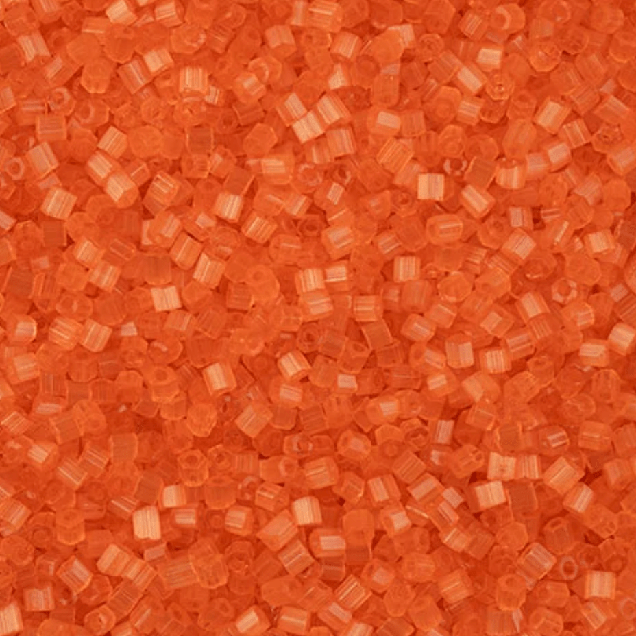 22g 10/0 2-Cut Beads, Satin Orange  Solgel *HANK or 20g* 2-Cut Beads