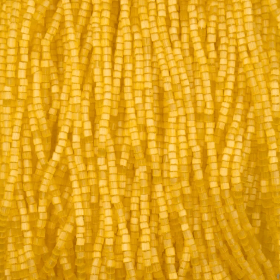 10/0 2-Cut Beads, Satin Yellow Solgel *HANK or 20g* 2-Cut Beads