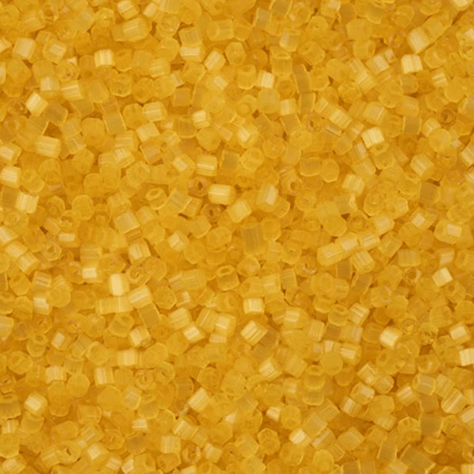 10/0 2-Cut Beads, Satin Yellow Solgel *HANK or 20g* 2-Cut Beads