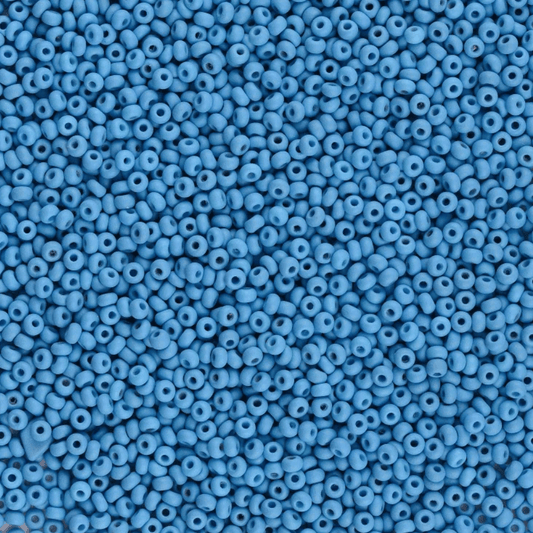 10/0 Chalk Light Blue MATTE Dyed Permalux Opaque Preciosa Seed Beads *STRUNG Hank 10/0 Preciosa Seed Beads