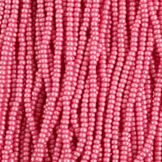10/0 Chalk Light Pink Dyed Permalux Opaque Preciosa Seed Beads *STRUNG Hank 10/0 Preciosa Seed Beads