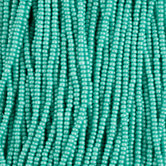 10/0 Chalk Mint Dyed Permalux Opaque Preciosa Seed Beads *STRUNG Hank 10/0 Preciosa Seed Beads