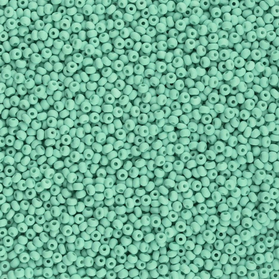 10/0 Chalk Mint MATTE Dyed Permalux Opaque Preciosa Seed Beads *22g 10/0 Preciosa Seed Beads