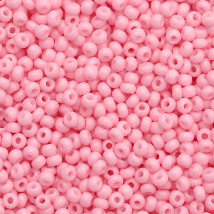 10/0 "Chewing Gum PINK" Chalk Dyed Solgel, Precoisa Seed Beads 10/0 Preciosa Seed Beads