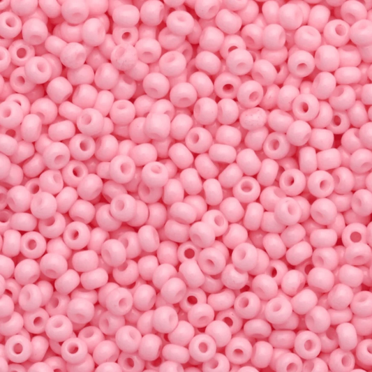 10/0 "Chewing Gum PINK" Chalk Dyed Solgel, Precoisa Seed Beads 10/0 Preciosa Seed Beads