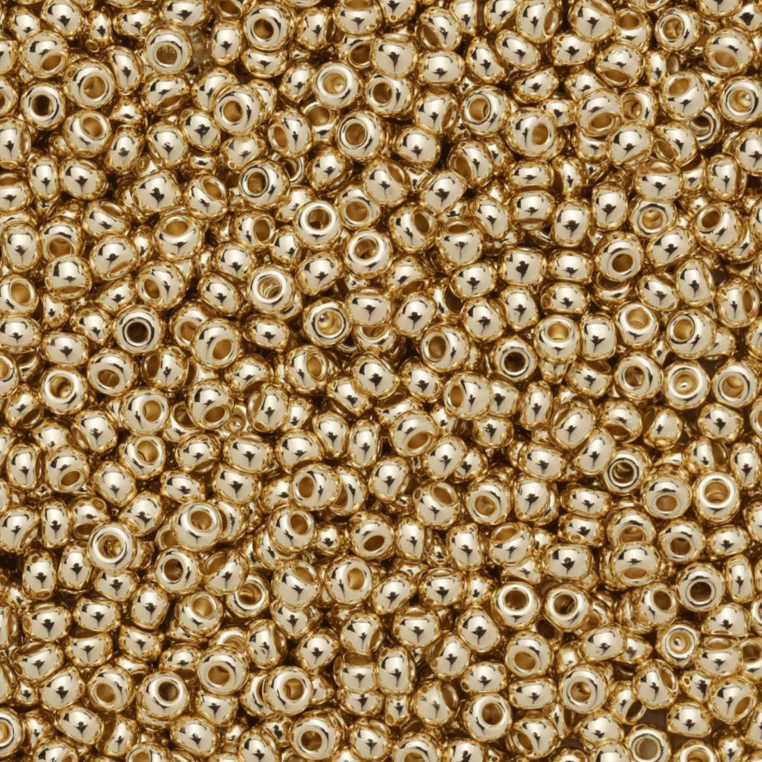 10/0 Czech Seedbeads - 24Kt Metallic Gold Plated *5g LOOSE* NEW 10/0 Preciosa Seed Beads