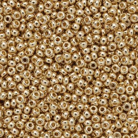 10/0 Czech Seedbeads - 24Kt Metallic Gold Plated *5g LOOSE* NEW 10/0 Preciosa Seed Beads