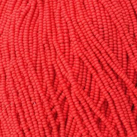 10/0 Light Red *MATTE* Opaque Preciosa Seed Beads, Sold by Hank 10/0 Preciosa Seed Beads