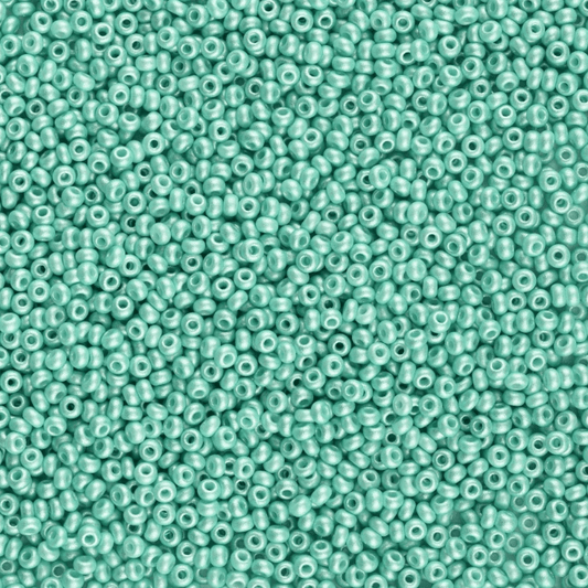 10/0 Mint Green *Pearl* Permalux Opaque Preciosa Seed Beads 22g 10/0 Preciosa Seed Beads