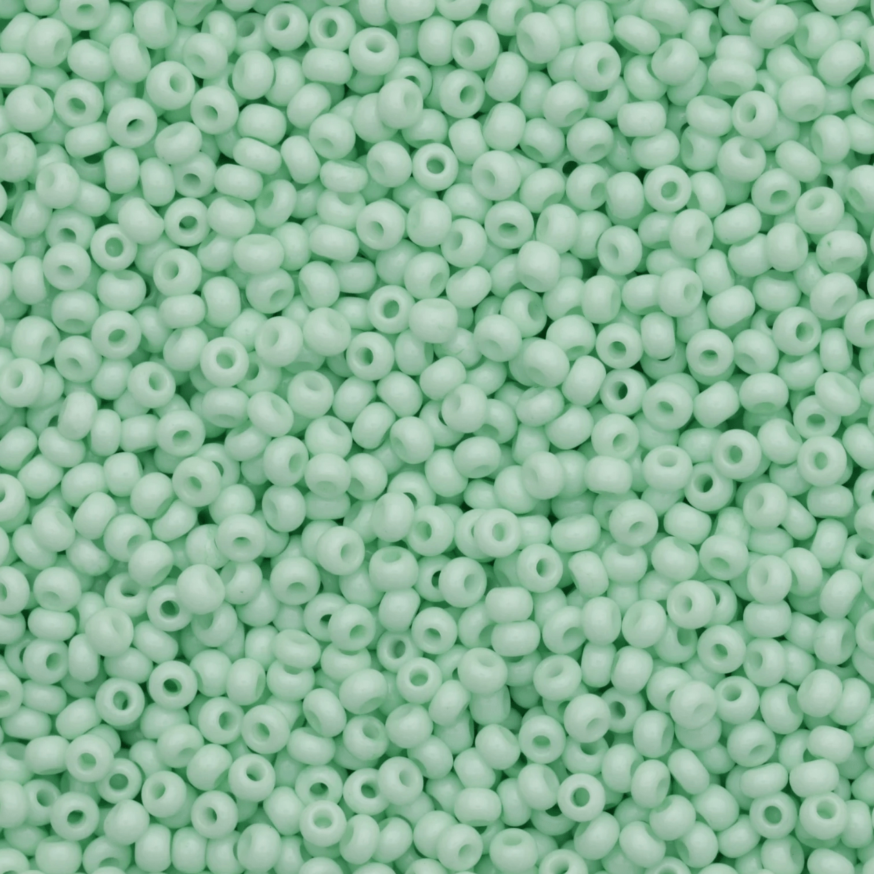 10/0  Mint Light Green Chalk Solgel Opaque, Preciosa Seed Bead 22g 10/0 Preciosa Seed Beads