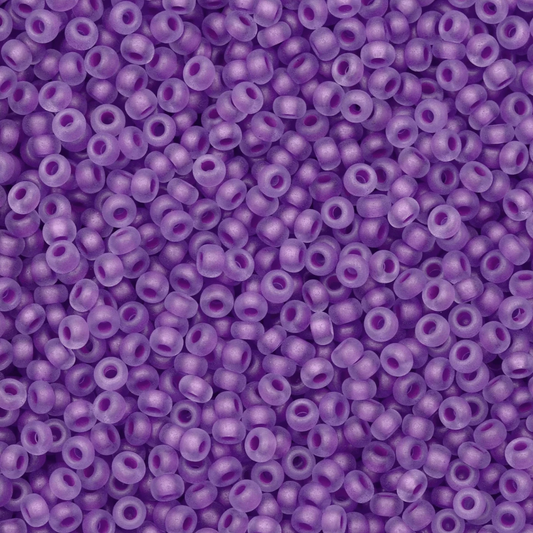 10/0 Neon Purple Frosted Matte Crystal Colour Lined, Preciosa Seed Beads (22g) 10/0 Preciosa Seed Beads