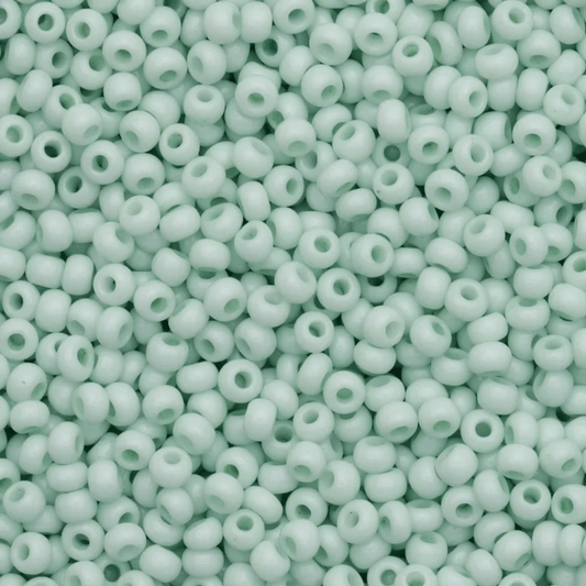 10/0 "Penelope Mint Green" Chalk Solgel Opaque, Preciosa Seed Beads (22g) 11/0 Preciosa Seed Beads
