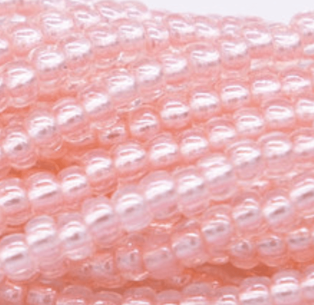 10/0 Petal Pink Pearl Luster Silver Lined Preciosa Seed Beads *Hank 10/0 Preciosa Seed Beads