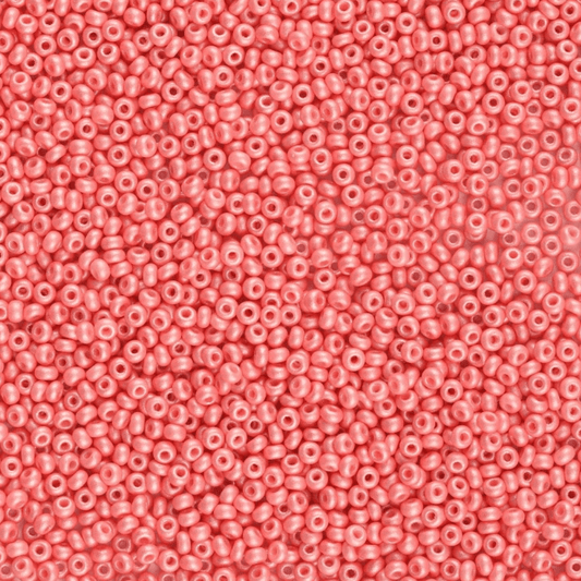 10/0 Pink Salmon *Pearl* Permalux Opaque Preciosa Seed Beads 22g 10/0 Preciosa Seed Beads