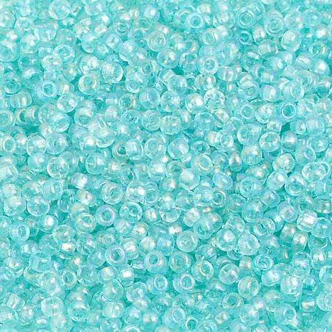 10/0 Teal Green Rainbow AB Transparent, Preciosa Seed Beads