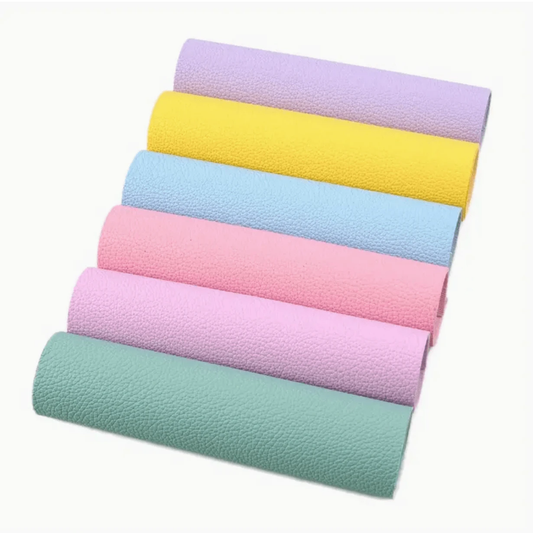 10*15cm "Pastels" 6 Green Sheet Set Smooth Texture Finish, Leatherette Sheet, Bulk Basics