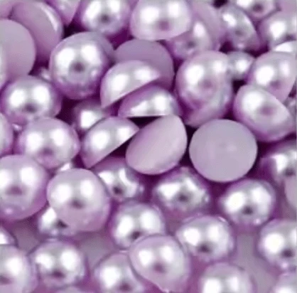 10mm Amethyst Purple Pearl Gems, Glue on, Pearl Resin Gems (Sold by pair) Resin Gems
