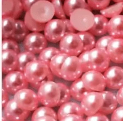10mm Light Pink Pearl Gems, Glue on, Pearl Resin Gems (Sold by pair) Resin Gems