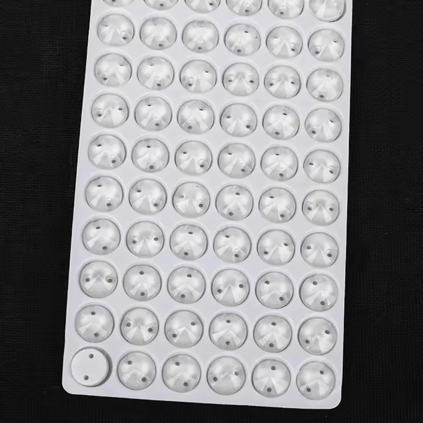 10mm White Jelly Finish, Sew on, Foil Back,  Rivoli Glass Gem (Sold in Pair) Glass Gems