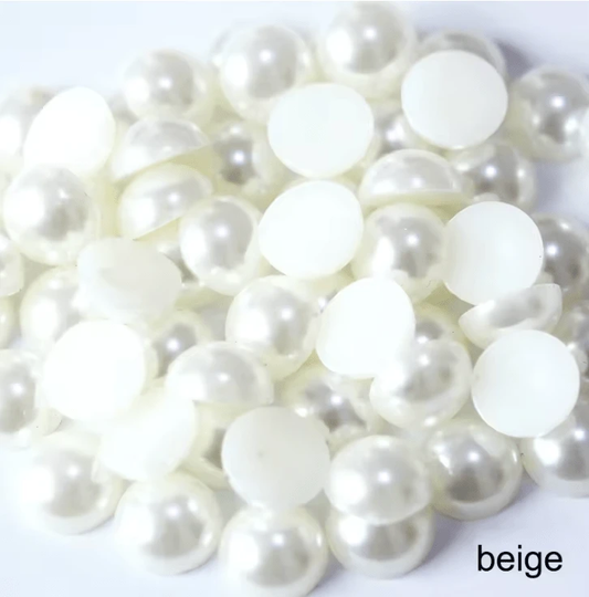 10mm White Pearl Gems, Glue on, Pearl Resin Gems (Sold by pair) Resin Gems