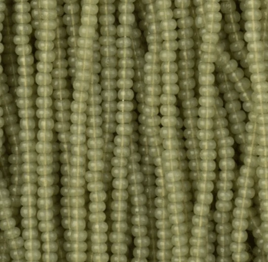 11/0 Alabaster Avocado Green Solgel, Preciosa Seed Beads 22g 11/0 Preciosa Seed Beads