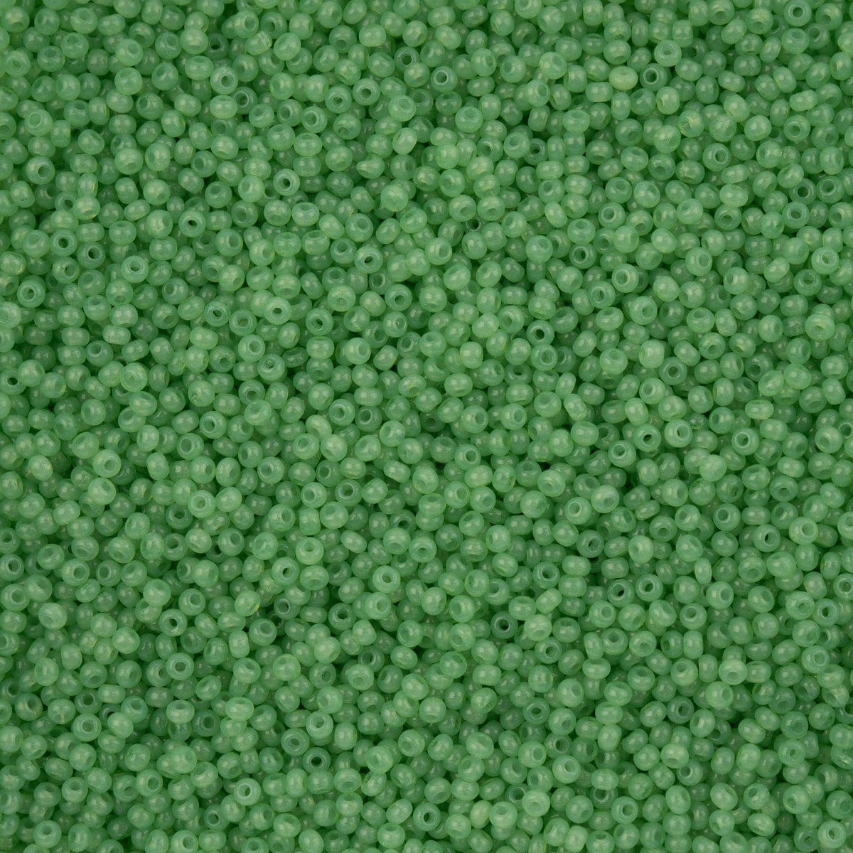 11/0 Alabaster Dark Green Solgel, Preciosa Seed Beads 22g 11/0 Preciosa Seed Beads