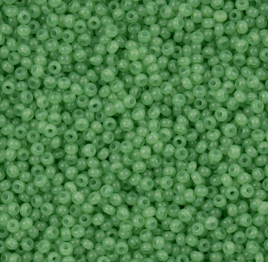 11/0 Alabaster Dark Green Solgel, Preciosa Seed Beads 22g 11/0 Preciosa Seed Beads